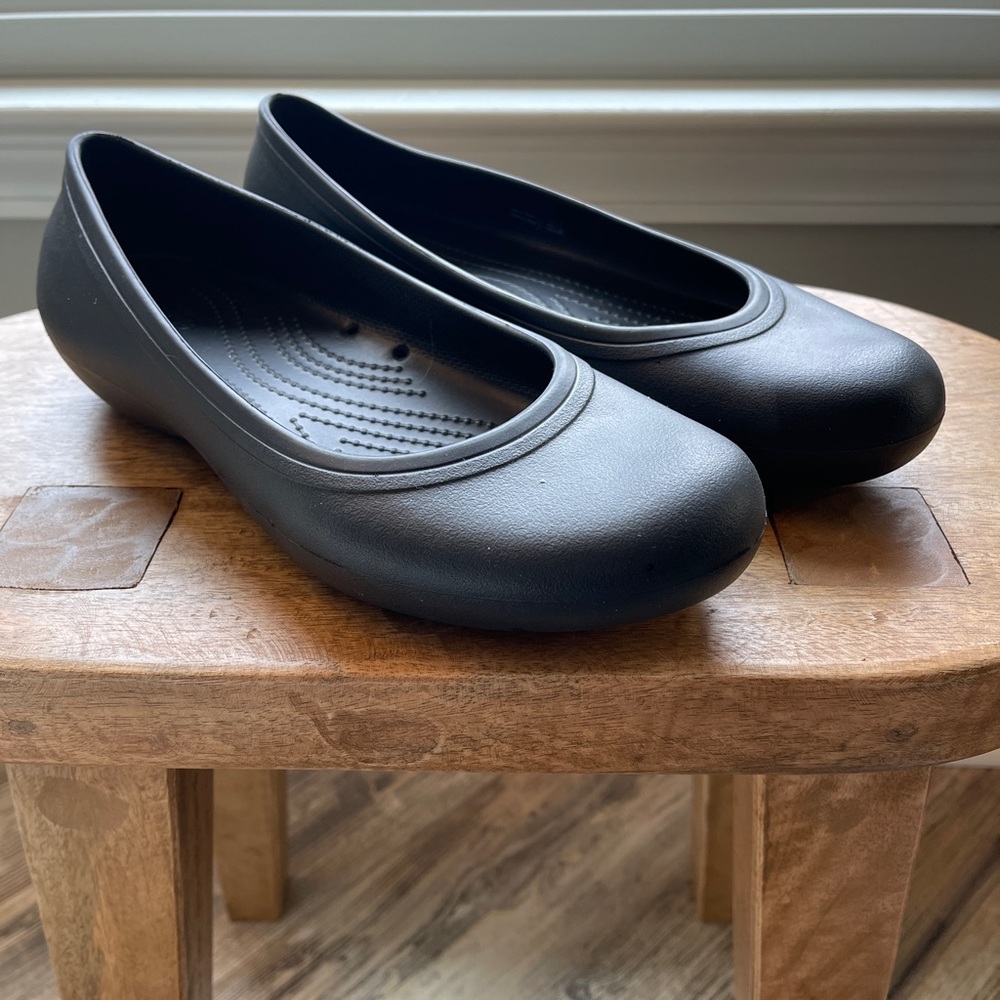 Crocs Black Marnie Ballet Flats Slip On Slip Resistant Size 10